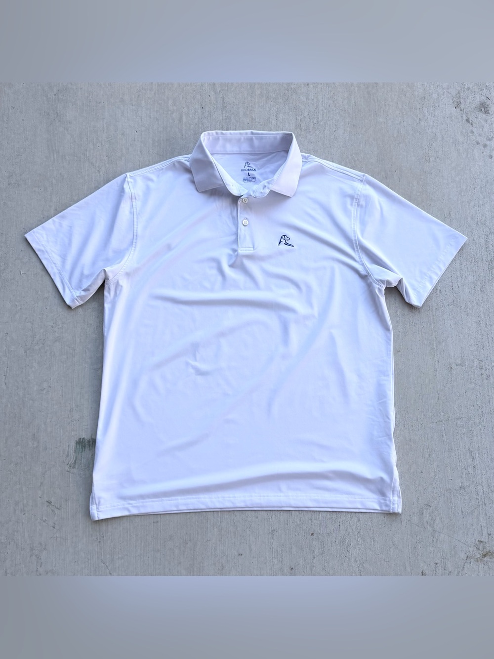 Rhoback Golf Polo Men Size Large Solid White Stretch